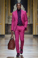 Barabas Wholesale Men's Brushed Cotton Notched Lapel Matt Suit 3SU02 Fuschia