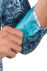 Barabas Wholesale men's  printed paisley blue green button down dress Shirt 4501