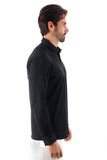 Barabas Wholesale Men's Rhinestones Jewels Long Sleeve Shirt 4B06 Black Silver