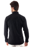Barabas Wholesale Men's Rhinestones Jewels Long Sleeve Shirt 4B06 Black