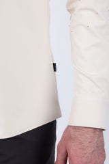 Barabas Men's Rhinestones Jewels Long Sleeve Shirt 4B06 Cream Brass