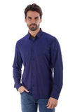 Barabas Wholesale Men's Rhinestones Jewels Long Sleeve Shirt 4B06 Navy Multi Blue