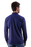 Barabas Wholesale Men's Rhinestones Jewels Long Sleeve Shirt 4B06 Navy Multi Blue