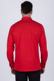 Barabas Wholesale Men's Rhinestones Jewels Long Sleeve Shirt 4B06 Burgundy