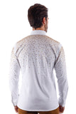 Barabas Wholesale Men's Rhinestones Jewels Long Sleeve Shirt 4B06 White