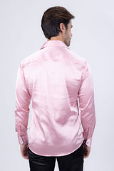 Barabas Wholesale Men's Spear Point Collar Shiny Long Sleeve Shirt 4B102 Pink