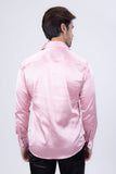 Barabas Wholesale Men's Spear Point Collar Shiny Long Sleeve Shirt 4B102 Pink