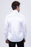 Barabas Wholesale Men's Spear Point Collar Shiny Long Sleeve Shirt 4B102 White