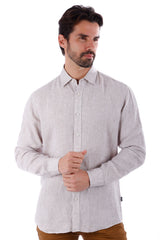 Barabas Wholesale Men's Linen Lightweight Button Down Long Sleeve Shirt 4B30 Beige