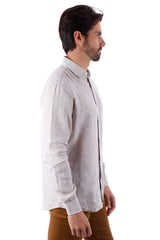 Barabas Wholesale Men's Linen Lightweight Button Down Long Sleeve Shirt 4B30 Beige