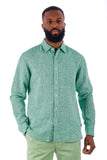 Barabas Wholesale Men's Linen Lightweight Button Down Long Sleeve Shirt 4B30 Green