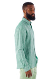BARABAS Men's Linen Lightweight Button Down Long Sleeve Shirt 4B30 Green