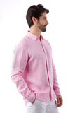 Barabas Wholesale Men's Linen Lightweight Button Down Long Sleeve Shirt 4B30 Pink