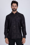 Barabas Wholesale Men's Floral Rose Button Down Long Sleeve Shirt 4B31 Black
