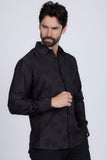 Barabas Wholesale Men's Floral Rose Button Down Long Sleeve Shirt 4B31 Black