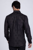 Barabas Wholesale Men's Floral Rose Button Down Long Sleeve Shirt 4B31 Black