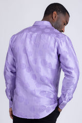 Barabas Wholesale Men's Floral Rose Button Down Long Sleeve Shirt 4B31 Purple