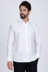 Barabas Wholesale Men's Floral Rose Button Down Long Sleeve Shirt 4B31 White