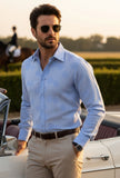 Barabas Wholesale Men's Floral Rose Button Down Long Sleeve Shirt 4B31 Blue