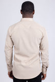 Barabas Wholesale Men's Solid Color Casual Button Down Long Sleeve Shirt 4B33 Beige
