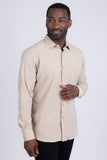Barabas Wholesale Men's Solid Color Casual Button Down Long Sleeve Shirt 4B33 Beige