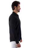 Barabas Wholesale Men's Solid Color Casual Button Down Long Sleeve Shirt 4B33 Black