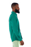 Barabas Wholesale Men's Solid Color Casual Button Down Long Sleeve Shirt 4B33 Green