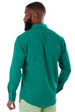 Barabas Wholesale Men's Solid Color Casual Button Down Long Sleeve Shirt 4B33 Green