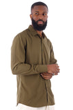 Barabas Wholesale Men's Solid Color Casual Button Down Long Sleeve Shirt 4B33 Khaki