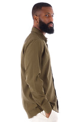Barabas Wholesale Men's Solid Color Casual Button Down Long Sleeve Shirt 4B33 Khaki