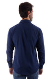 Barabas Wholesale Men's Solid Color Casual Button Down Long Sleeve Shirt 4B33 Navy