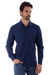 Barabas Wholesale Men's Solid Color Casual Button Down Long Sleeve Shirt 4B33 Navy