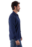 Barabas Wholesale Men's Solid Color Casual Button Down Long Sleeve Shirt 4B33 Navy