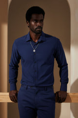 Barabas Wholesale Men's Solid Color Casual Button Down Long Sleeve Shirt 4B33