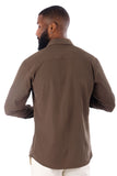 Barabas Wholesale Men's Solid Color Casual Button Down Long Sleeve Shirt 4B33 Nutshell