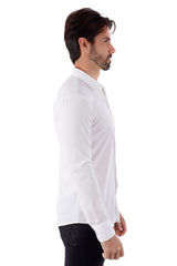 Barabas Wholesale Men's Solid Color Casual Button Down Long Sleeve Shirt 4B33 White