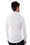 Barabas Wholesale Men's Solid Color Casual Button Down Long Sleeve Shirt 4B33 White