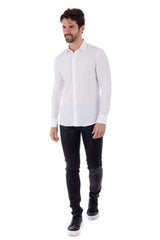 Barabas Wholesale Men's Solid Color Casual Button Down Long Sleeve Shirt 4B33 White