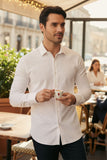 Barabas Wholesale Men's Solid Color Casual Button Down Long Sleeve Shirt 4B33 White