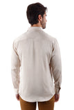 Barabas Wholesale Men's Textured Stretch Button Down Long Sleeve Shirt 4B34 Beige