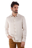 Barabas Wholesale Men's Textured Stretch Button Down Long Sleeve Shirt 4B34 Beige