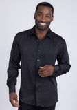 Barabas Wholesale Men's Textured Stretch Button Down Long Sleeve Shirt 4B34 Black