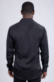 Barabas Wholesale Men's Textured Stretch Button Down Long Sleeve Shirt 4B34 Black