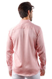 BARABAS Men's Textured Stretch Button Down Long Sleeve Shirt 4B34 Pink