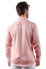 Barabas Wholesale Men's Textured Stretch Button Down Long Sleeve Shirt 4B34 Pink
