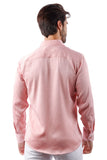 Barabas Wholesale Men's Textured Stretch Button Down Long Sleeve Shirt 4B34 Pink