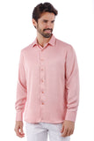 Barabas Wholesale Men's Textured Stretch Button Down Long Sleeve Shirt 4B34 Pink