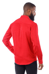 Barabas Wholesale Men's Textured Stretch Button Down Long Sleeve Shirt 4B34 Red