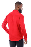 Barabas Wholesale Men's Textured Stretch Button Down Long Sleeve Shirt 4B34 Red