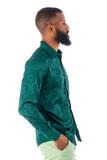 Barabas Wholesale Men's Floral Stretch Button Down Long Sleeve Shirt 4B36 Green